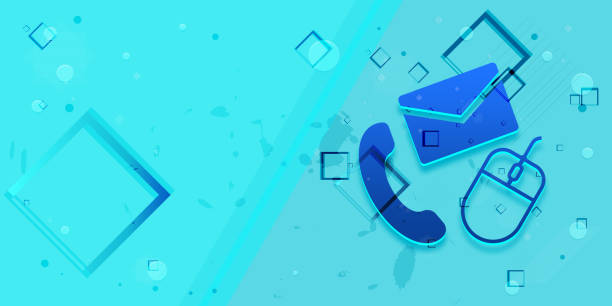 Contact icon flat abstract design cyan blue banner illustration Contact icon isolated on flat abstract design cyan blue banner illustration contact us blue stock illustrations