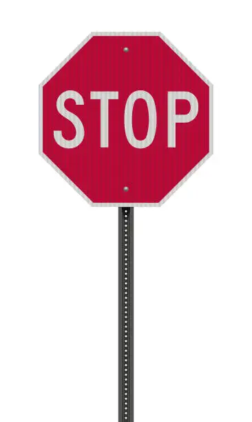 Vector illustration of Realistic Stop road sign