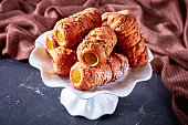 Hungarian chimney cake or kurtos kalacs - sweet rolled dessert