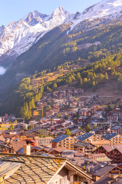 istock Zermatt, Switzerland aerial autumn view 1205740734