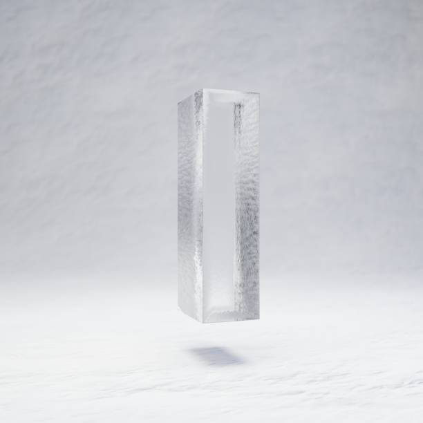 istock Ice letter I uppercase on snow background. 1205744669