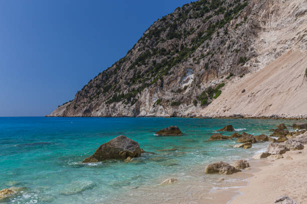 istock Myrtos Beach, Kefalonia, Greece 1205746094