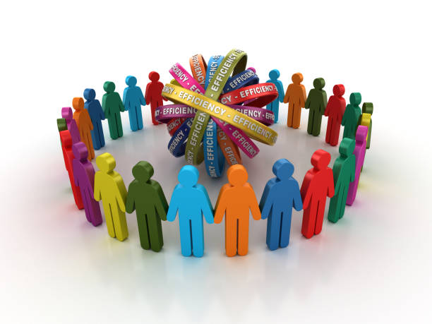 istock Pictogram Teamwork with EFFICIENCY Ribbons- 3D Rendering 1205748597