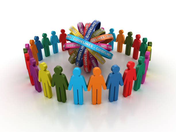 istock Pictogram Teamwork with GUIDELINES Ribbons- 3D Rendering 1205748717