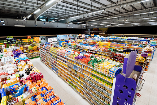 Shopping in modern supermarket