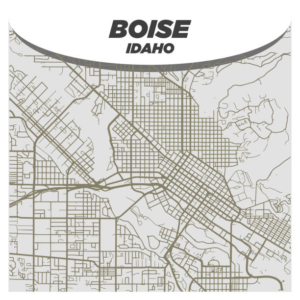 Flat White and Beige City Street Map of Boise Idaho on Modern Creative Background Flat White and Beige City Street Map of Boise Idaho on Modern Creative Background boise river stock illustrations