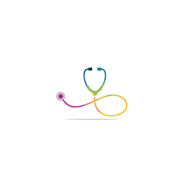 Stethoscope sign medical vector logo design. Medical logo concept. Stethoscope sign medical vector logo design. stethoscope stock illustrations
