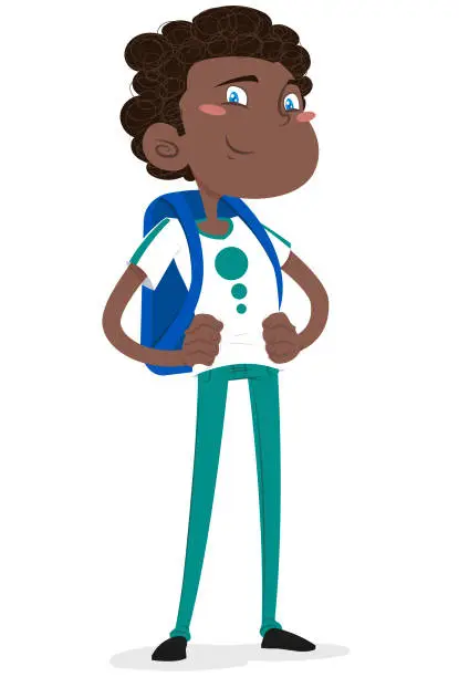 Vector illustration of Studying ready to go to school