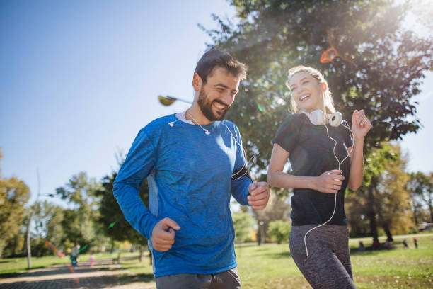 istock Young modern sports athlete enjoyning morning run 1205759034