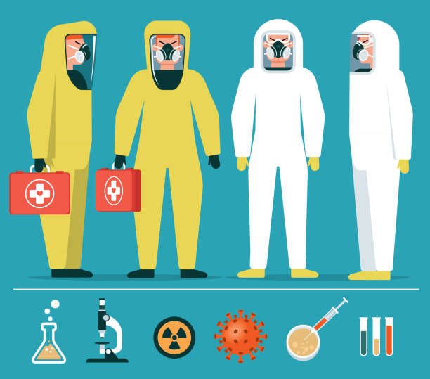 kombinezony ochronne - protective suit obrazy stock illustrations