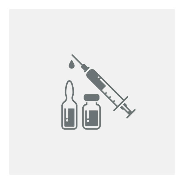 ilustrações de stock, clip art, desenhos animados e ícones de syringe injection icon - dose