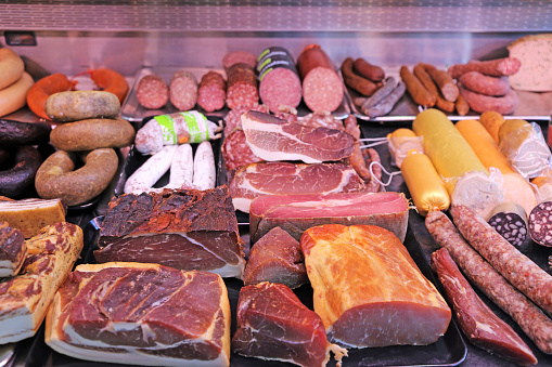 Variety of fine sausage products
