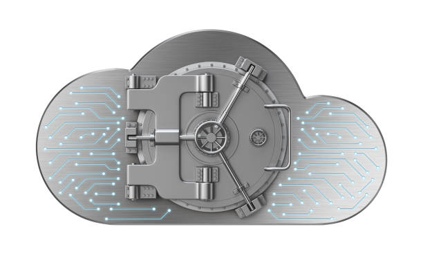 istock Cloud Shaped Bank Vault Door Isolated Photo 1205761965