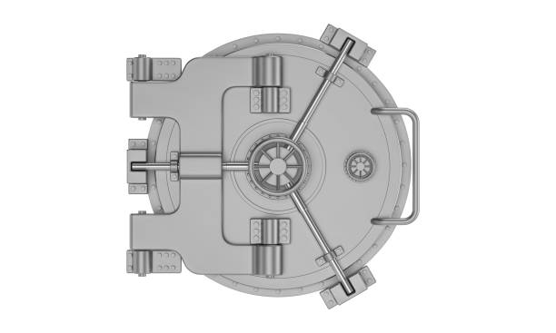 istock Close Bank Vault Door Isolated Photo 1205761969