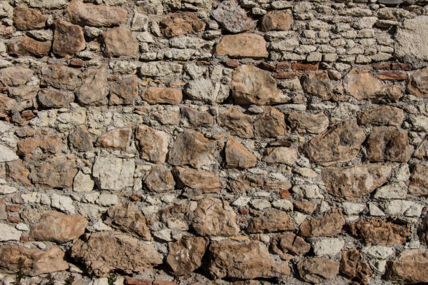 istock natural stone texture background, old stone masonry wall texture background, banner with irregular pattern, stone texture background detail of sand stone texture 1205765163