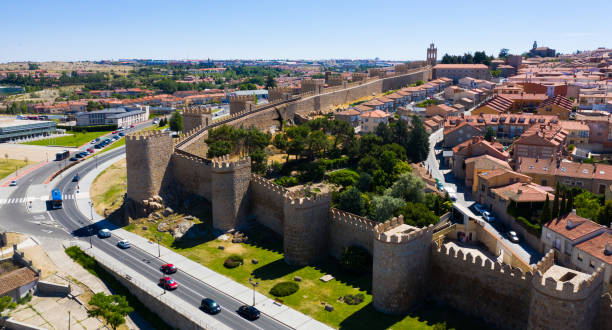 istock View from drone of Avila walls 1205766670