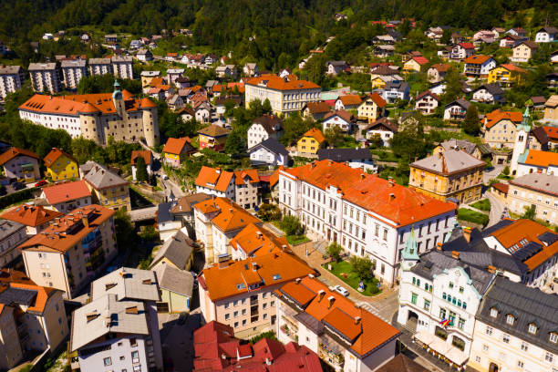 istock Aerial view of Idrija 1205768089