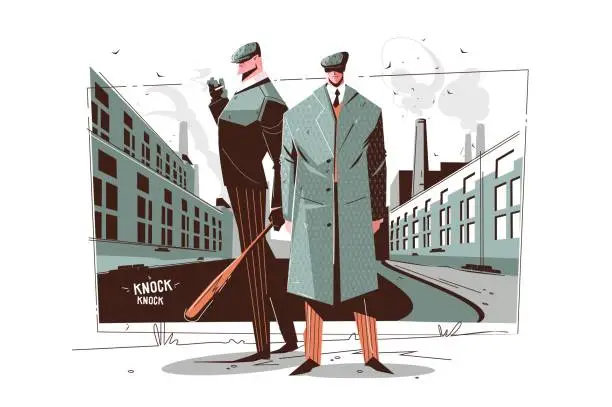Vector illustration of Gentlemen in elegant suits