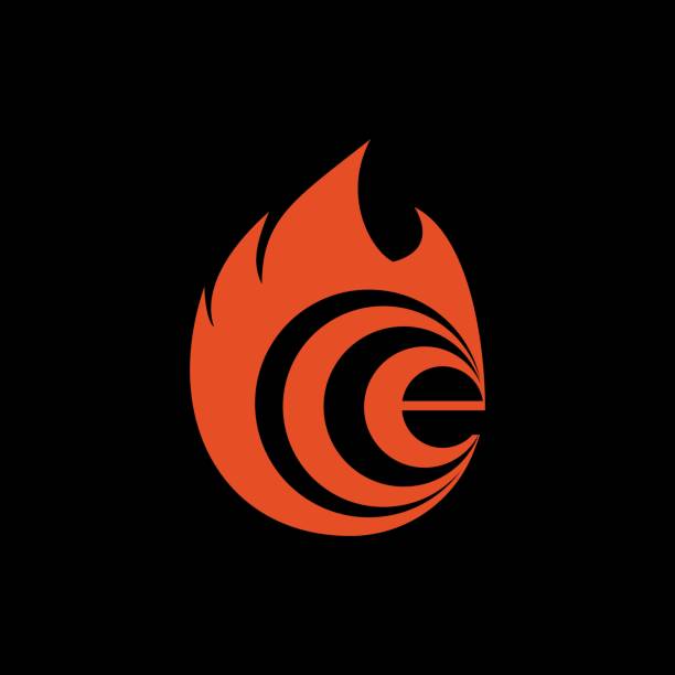e fire logo vector e fire logo vector for your company or brand fire letter e stock illustrations