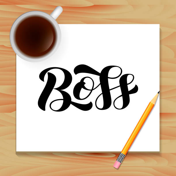 istock Boss brush lettering. Quote for card or clothes. Vector stock illustration 1205773989