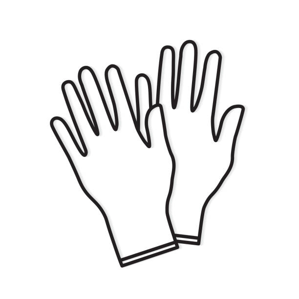 medical gloves icon medical gloves icon- vector illustration plastic gloves stock illustrations