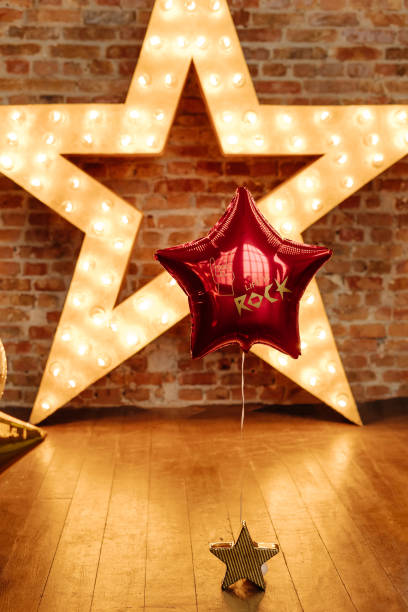 Red Helium Balloon and Lighting Decoration Star