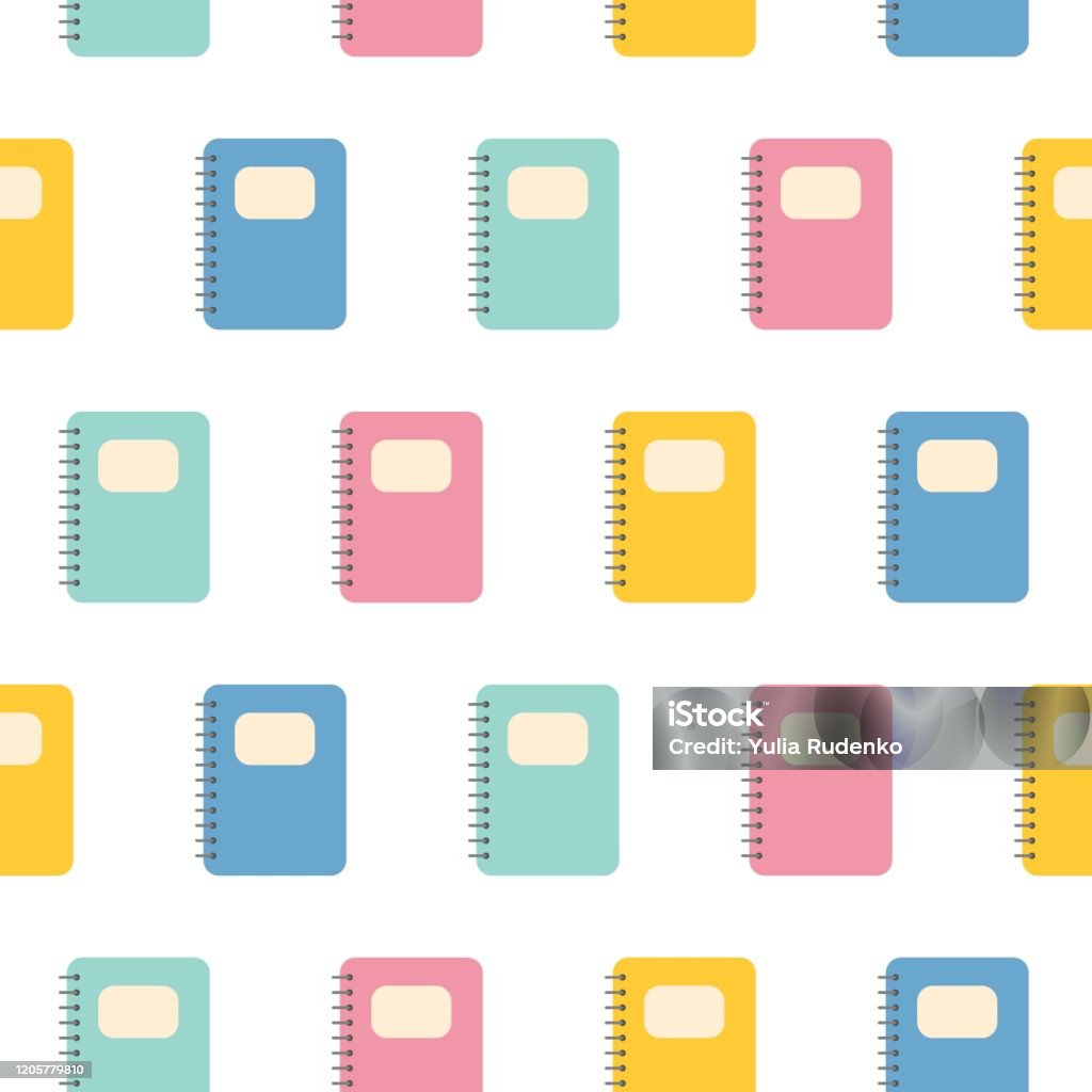 Notebook Pattern Jpg Seamless School Pattern With Colorful Notebooks Illustration Stock ...