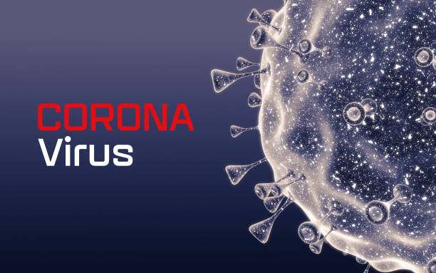 corona-virus. nahaufnahme von viruszellen oder bakterien. grippe, blick auf ein virus unter dem mikroskop, infektionskrankheit. keime, bakterien, zellinfizierte organismen. virus h1n1, schweinegrippe, 3d rendering. - bacterium virus micro organism microscope stock-fotos und bilder