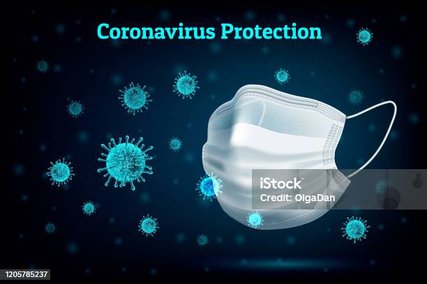 Coronavirus Protection Eps Stock Illustration - Download Image Now - Coronavirus, Protective Face Mask, Virus