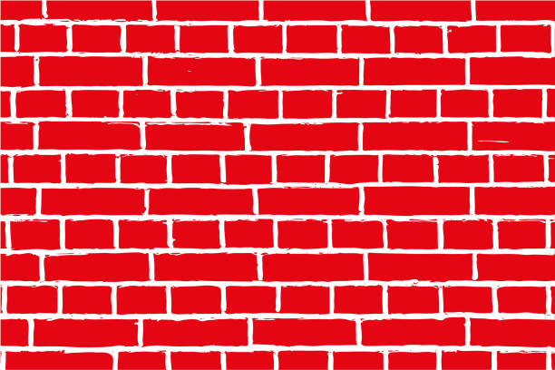 illustrazioni stock, clip art, cartoni animati e icone di tendenza di sfondo in mattoni rossi con spazio vuoto, vettore. - brick wall backgrounds red textured