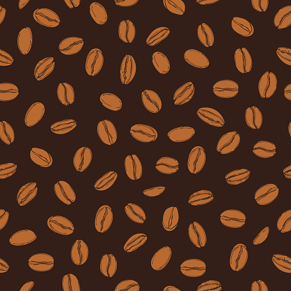 Vector  pattern with   coffee  beans.
