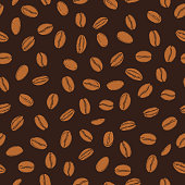 istock Vector  pattern with   coffee  beans. 1205786378
