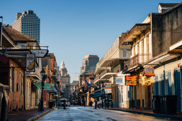 New Orleans Cityscapes New Orleans Bourbon Street and French Quarter louisiana photos stock pictures, royalty-free photos & images