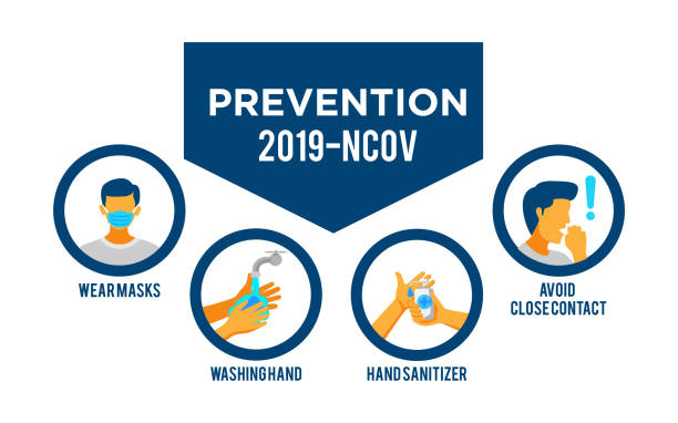 ilustrações, clipart, desenhos animados e ícones de ilustração de informações de prevenção relacionadas ao coronavirus 2019-ncov - people in the background