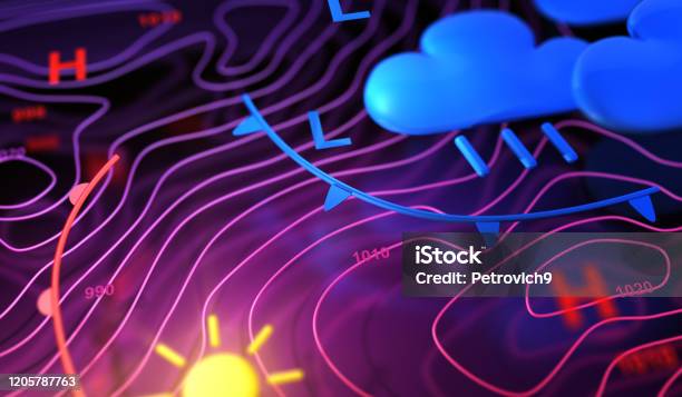 Weather Map Stock Photo - Download Image Now - Meteorology, Weather, Forecasting