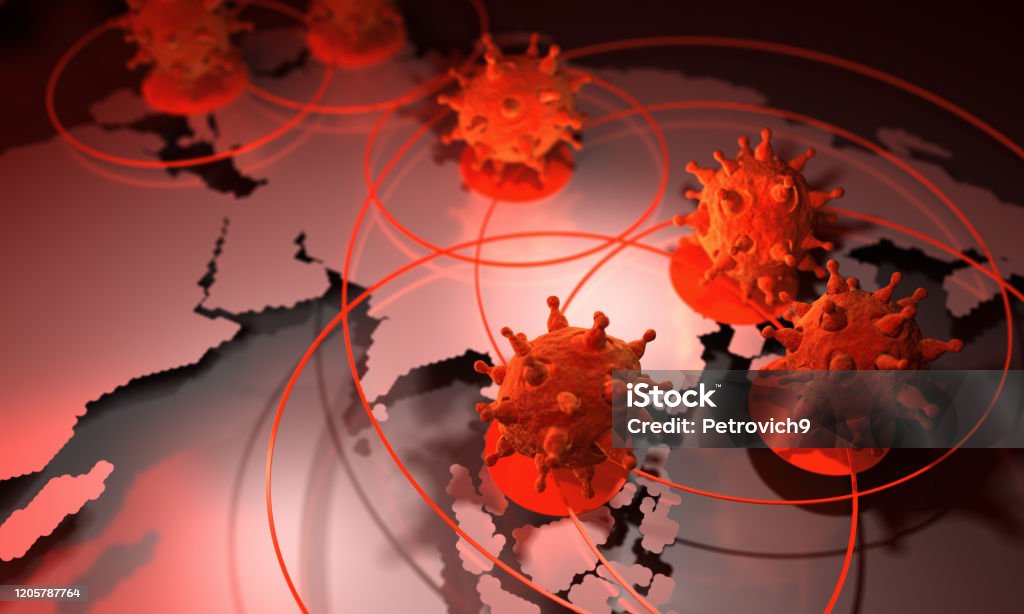 Pandemic Pandemic in World - 3D Rendering Map Stock Photo