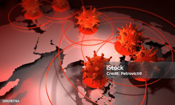 Pandemic Stock Photo - Download Image Now - Map, Asia, World Map