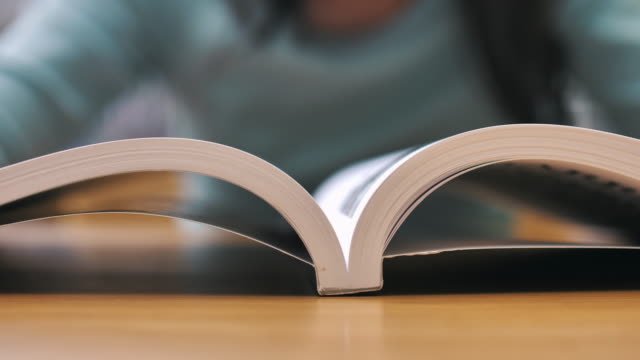 Close-up reading book