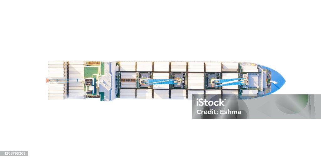 Container Ship Layout Top View Large Container Ship Top View Isolated With Clipping Path Stock Photo ...