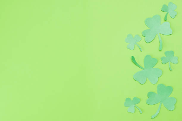 istock Abstract lucky green Irish St Patrick's Day Shamrock green background with copy space 1205790380