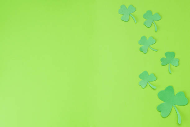 istock Abstract lucky green Irish St Patrick's Day Shamrock green background with copy space 1205790947
