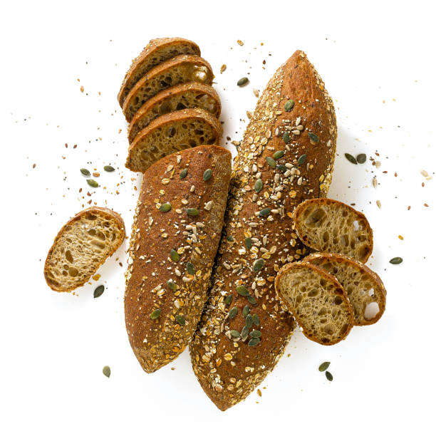 istock fresh rye bread isolated on a white background with seeds 1205791573