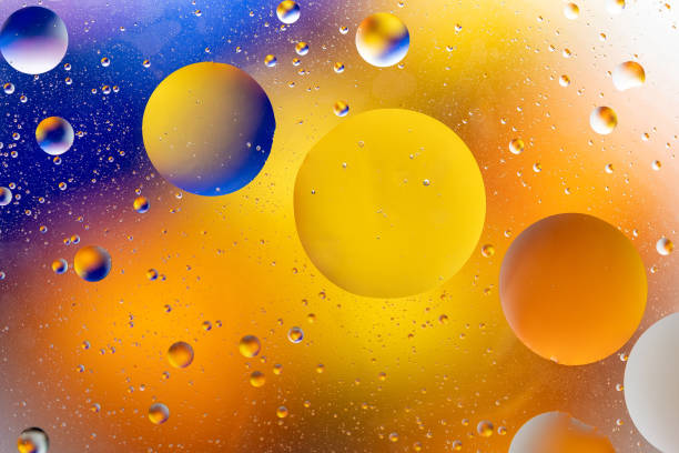 istock Colorful backdrop with oil drops on water surface. Abstract background. 1205792319