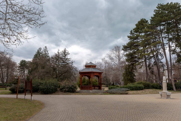 Jokai park on a moody day in Siofok, Hungary.