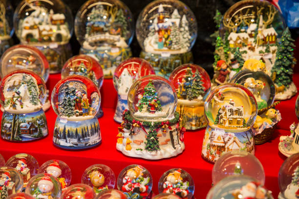 istock Christmas crystal balls snow theme selection 1205797387