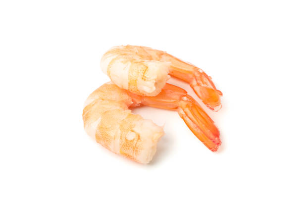 istock Delicious shrimps isolated on white background. Seafood 1205798932