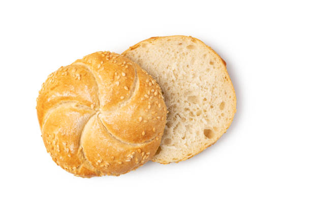 istock Tasty fresh buns with sesame seeds 1205801910