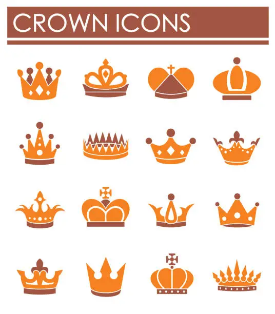 Vector illustration of Crown icons set on background for graphic and web design. Creative illustration concept symbol for web or mobile app.