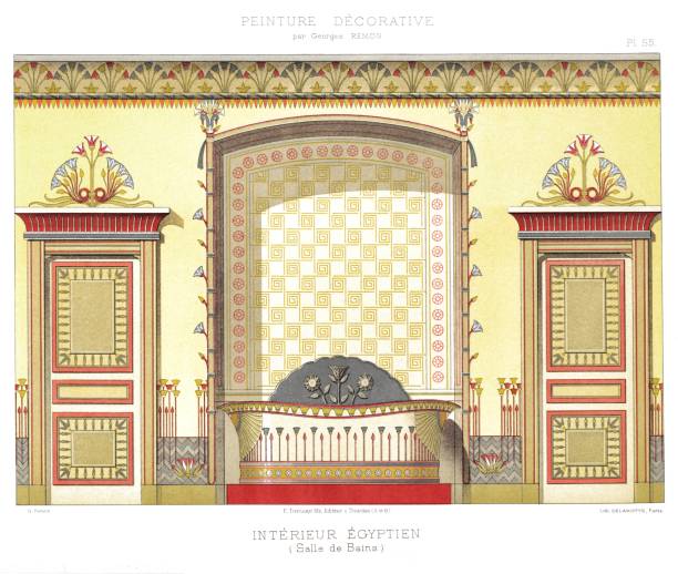 istock Egyptian interior, bathroom, by Decorative Painting 1895 1205804552