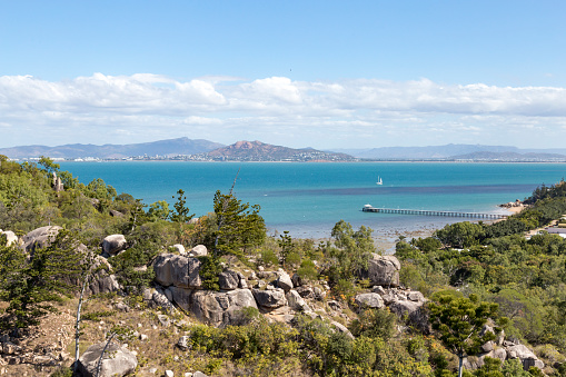 High angle view of Picnic Bay,  Magnetic Island, Australia